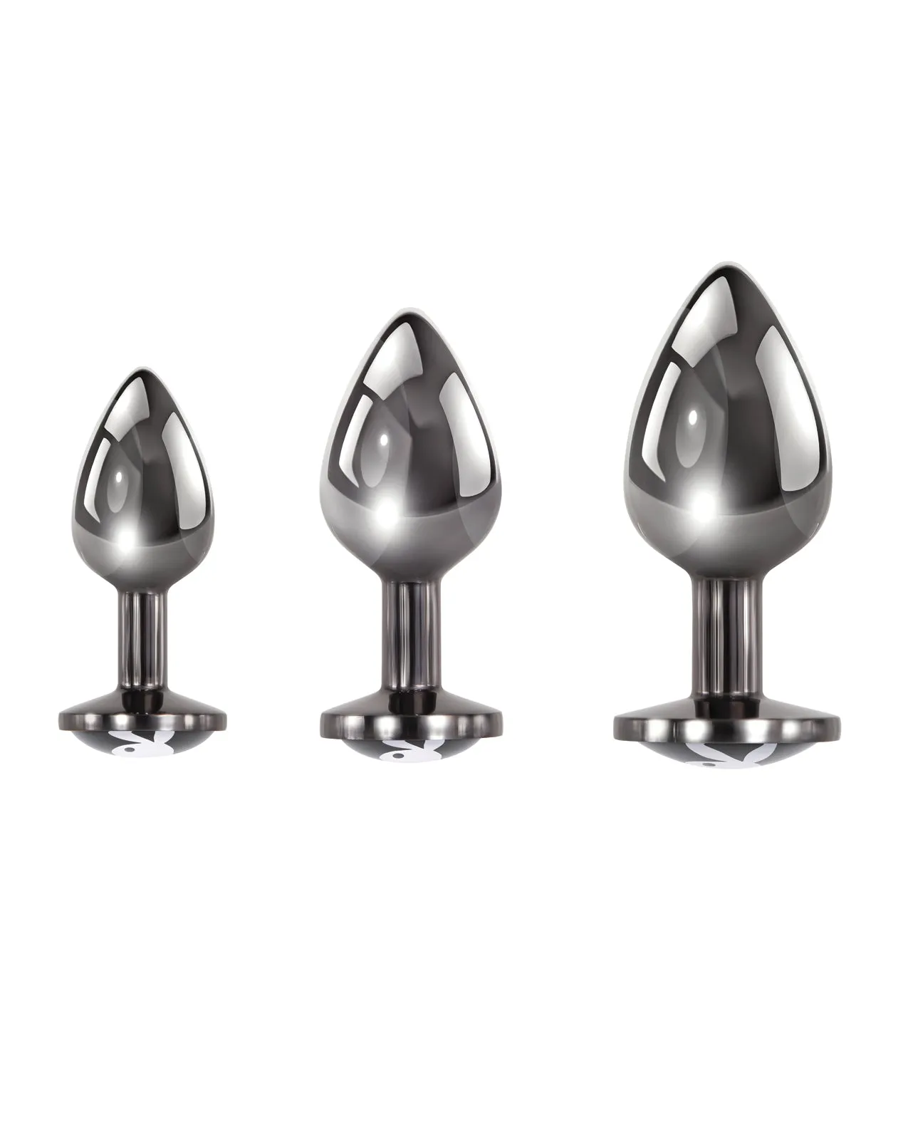 Playboy Pleasure Pleasure 3 Ways Butt Plugs - Silver