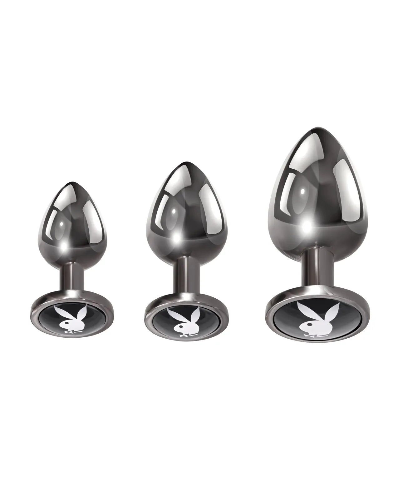 Playboy Pleasure Pleasure 3 Ways Butt Plugs - Silver