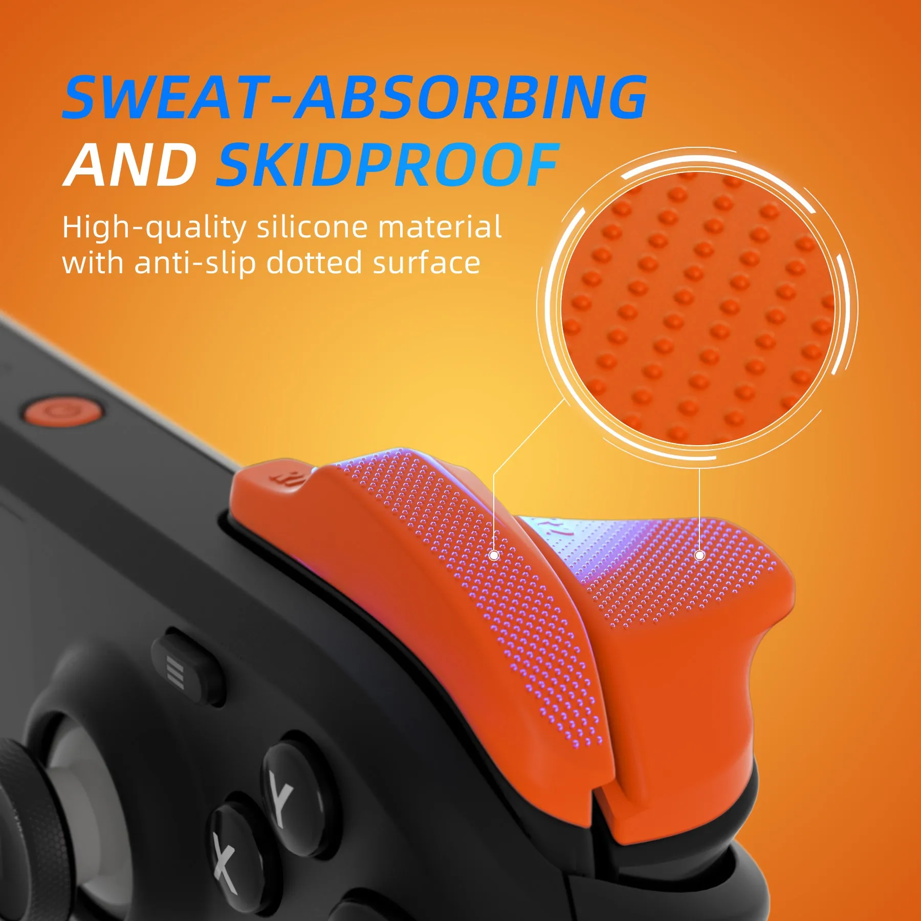 PlayVital LR INCREASER Shoulder Buttons Trigger Enhancement Set for Steam Deck, Natural Grip Added Height and Width Buttons for Steam Deck LCD, L1R1L2R2 Extender for Steam Deck OLED - Orange - DJMSDJ005
