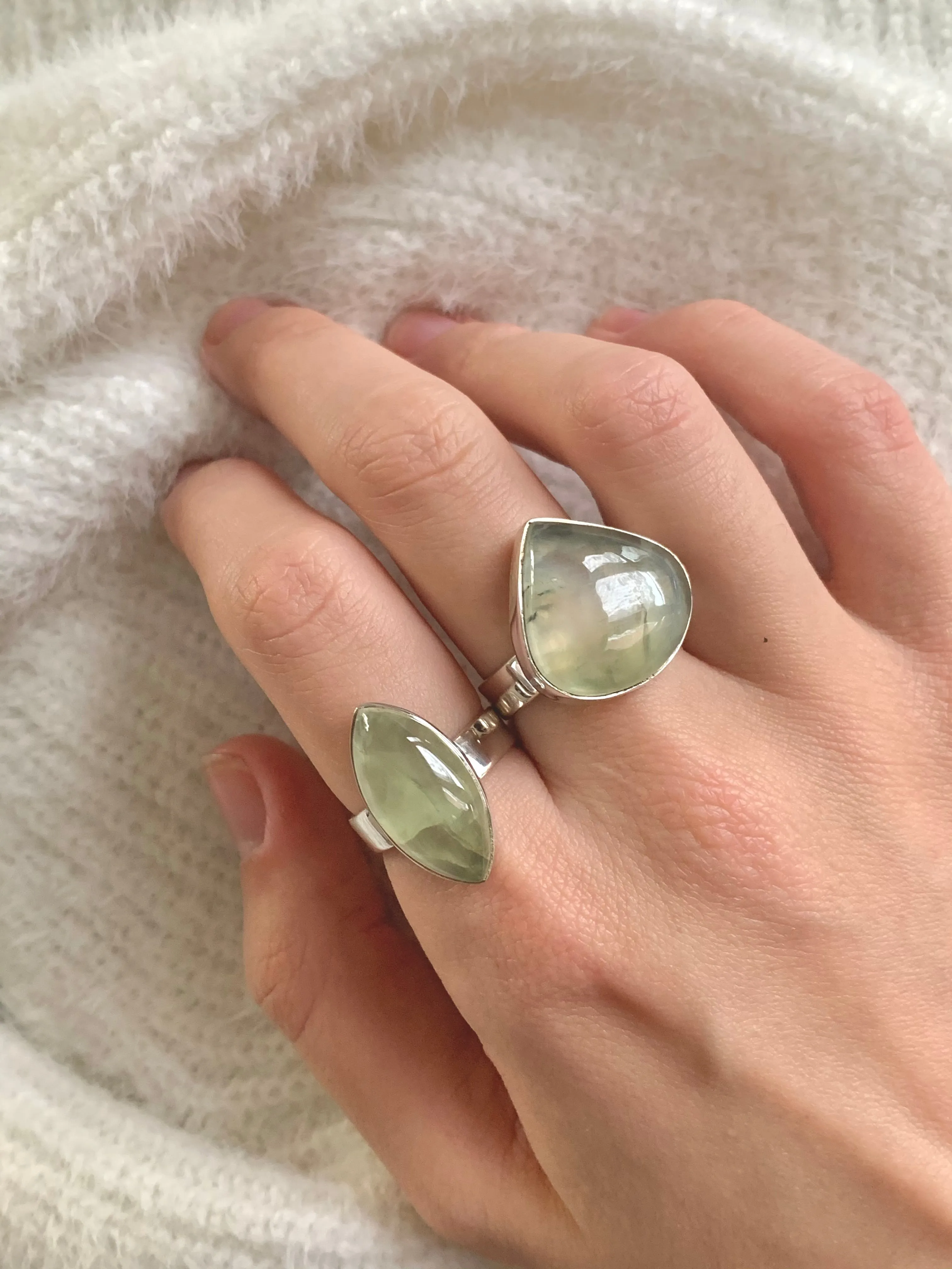 Prehnite with Epidote Akoni Ring - Mix (US 6.5 & 7)