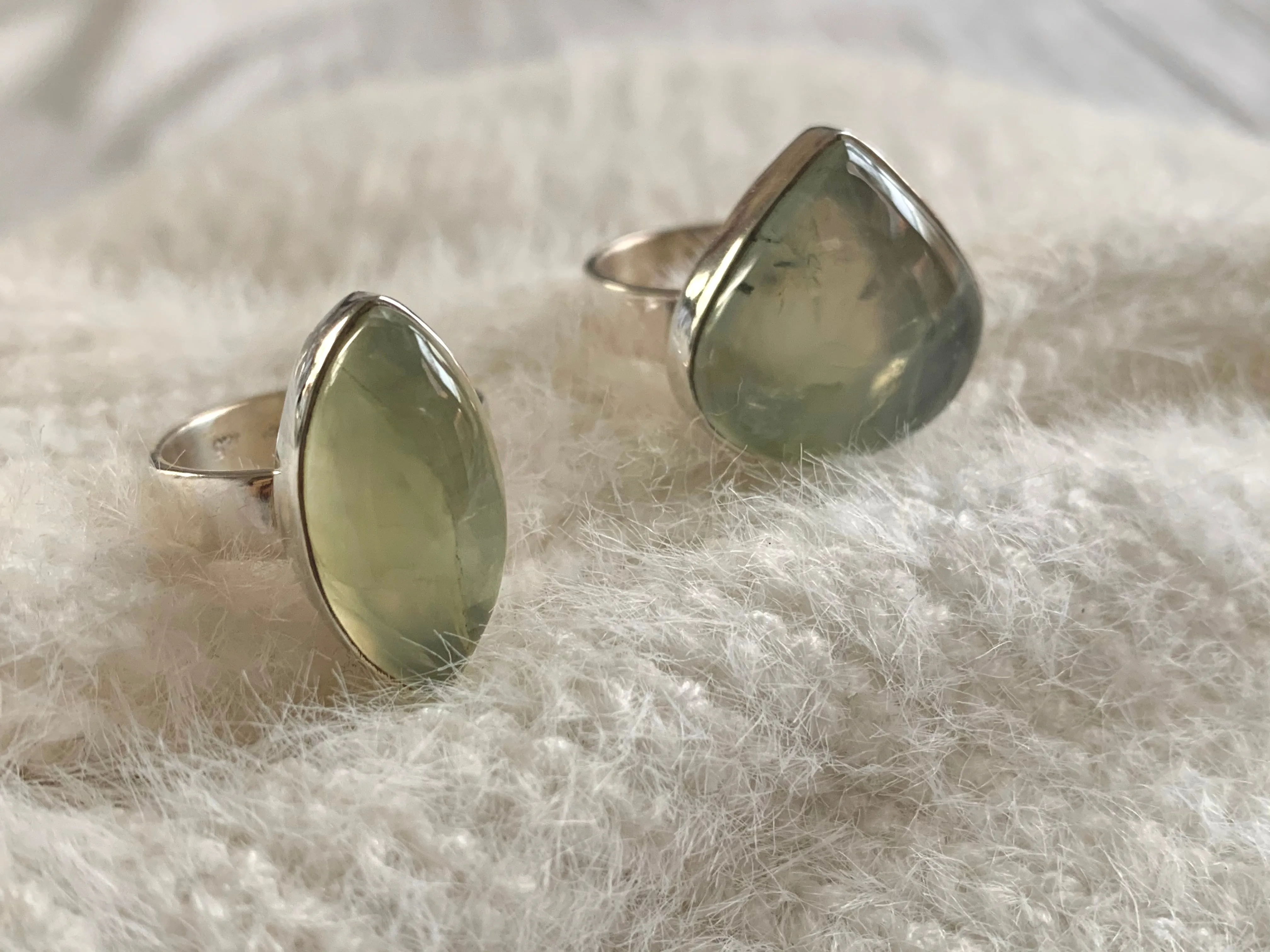 Prehnite with Epidote Akoni Ring - Mix (US 6.5 & 7)