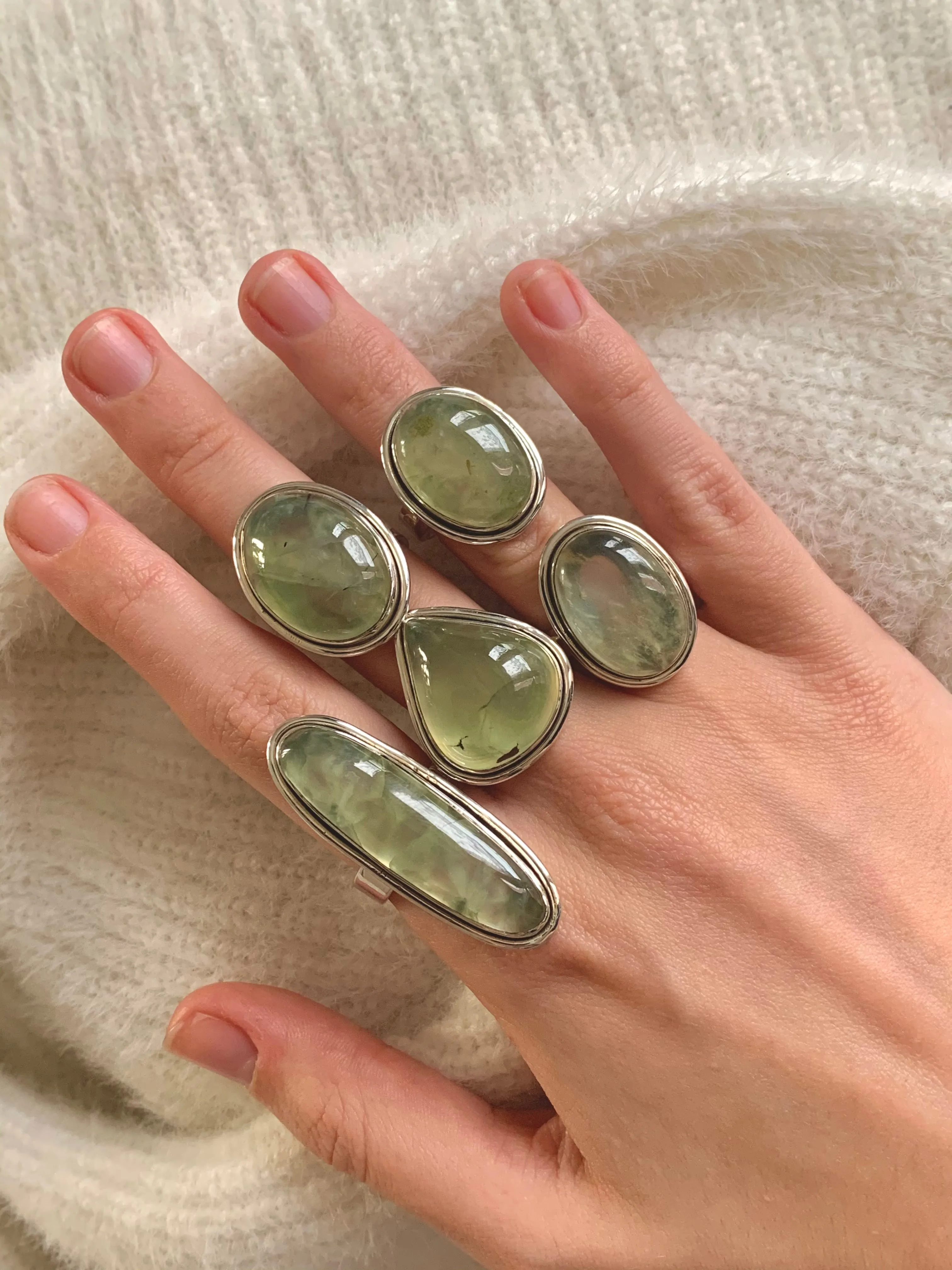 Prehnite with Epidote Brea Ring - Mixed