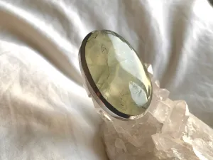 Prehnite with Epidote Naevia Ring - XXLarge Oval (US 8)
