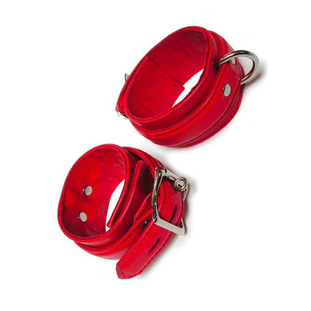 Premium Garment Leather Ankle Bondage Cuffs