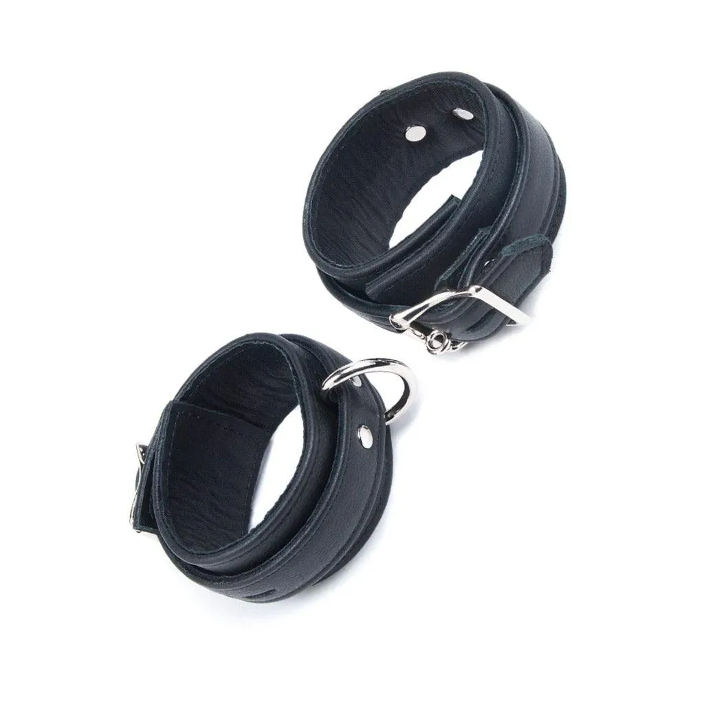 Premium Garment Leather Ankle Bondage Cuffs