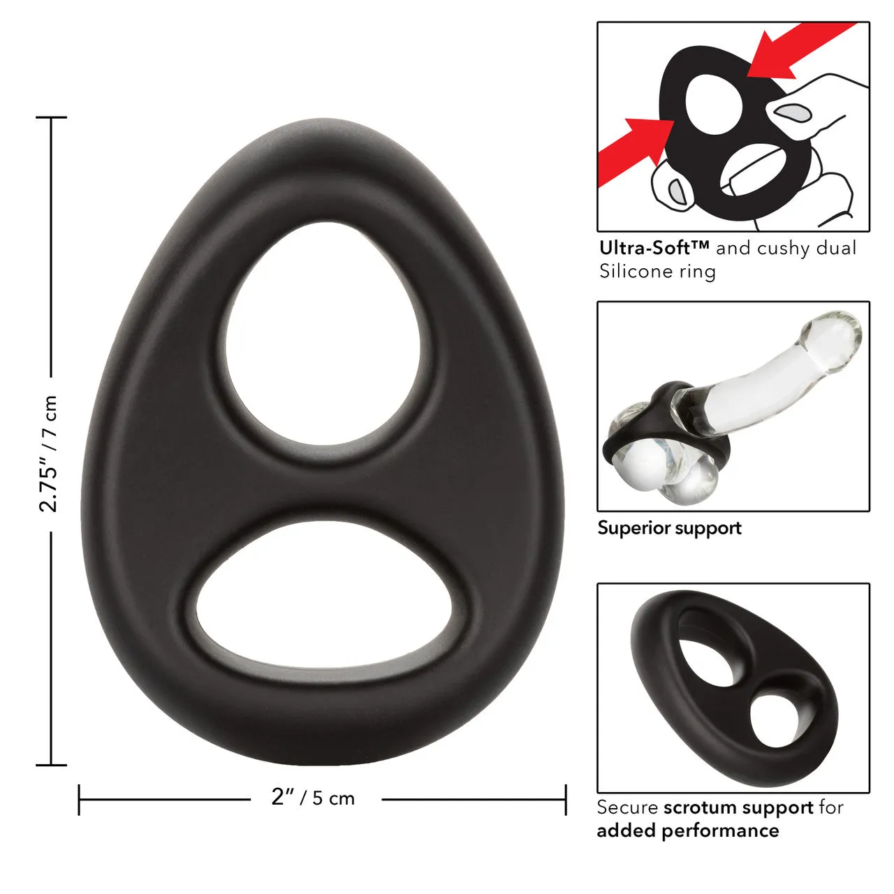 Rings! Ultra-Soft Dual Ring Silicone Cock Ring
