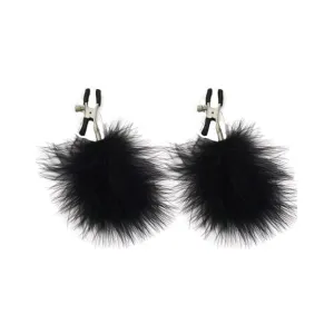 S&M - Sex and Mischief Feathered Nipple Clamps BDSM (Black)