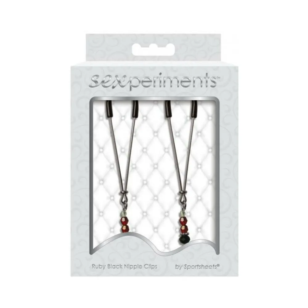 Sexperiments Ruby Black Nipple Clamps