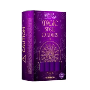 Soul Sticks 4" Magic Spell Chime Taper Premium Candles 20 Pcs For Rituals, Ceremonies, Meditation, Altar And Spells (peace)