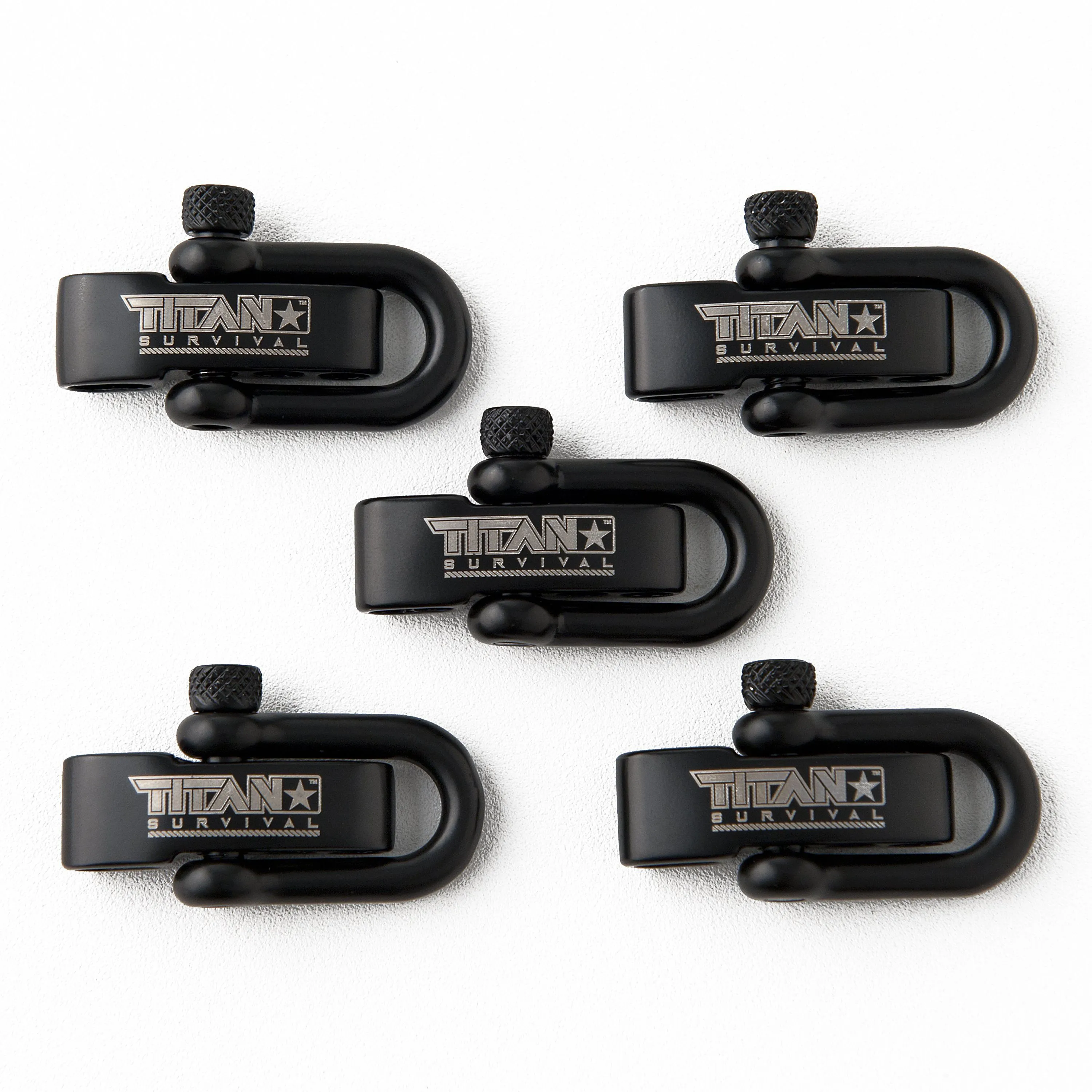Stainless Steel D-Shackles, 5-Pack | BLACK