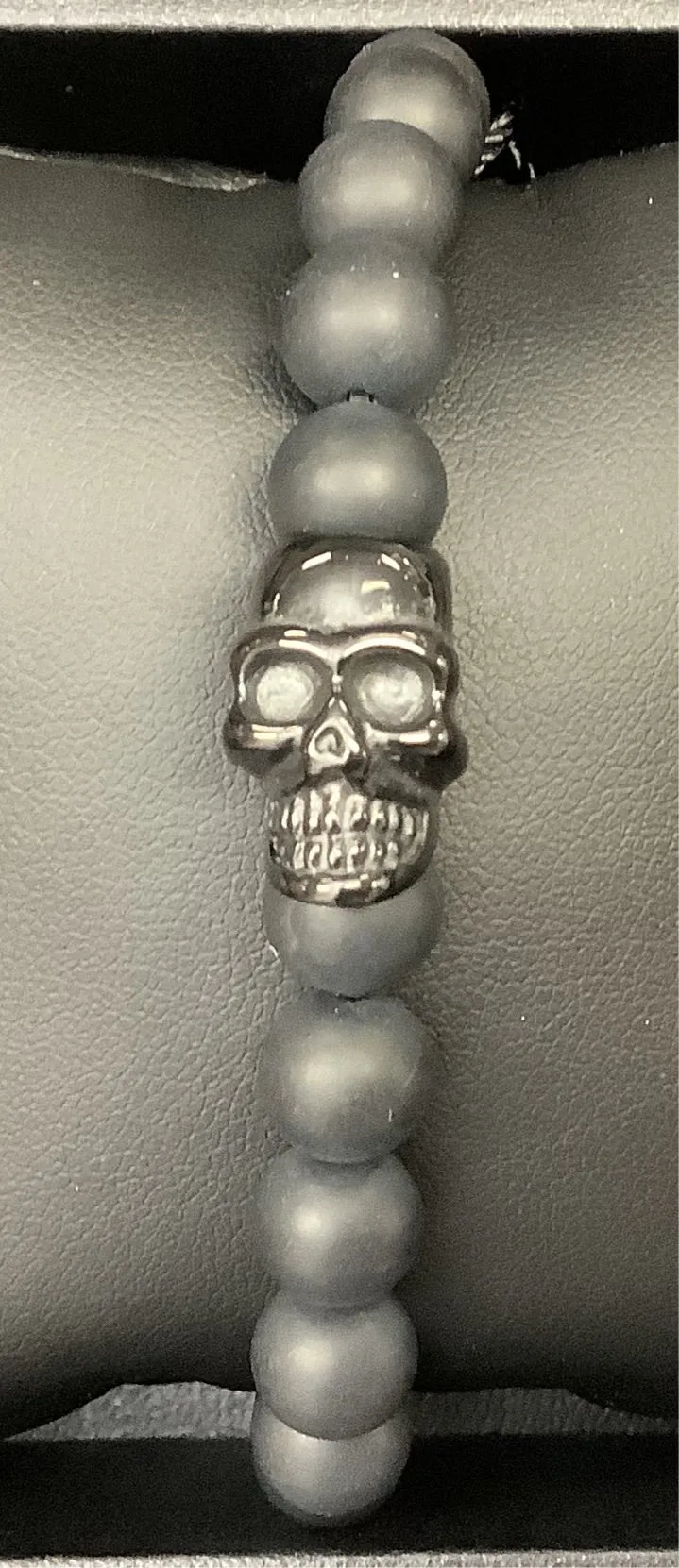 Steel & Barnett Skull/Stone Bracelet SBS/013 Matt Black