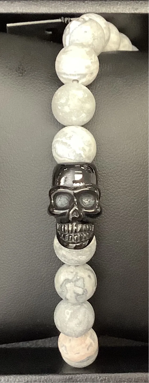 Steel & Barnett Skull/Stone Bracelet SBS/014 Smoky