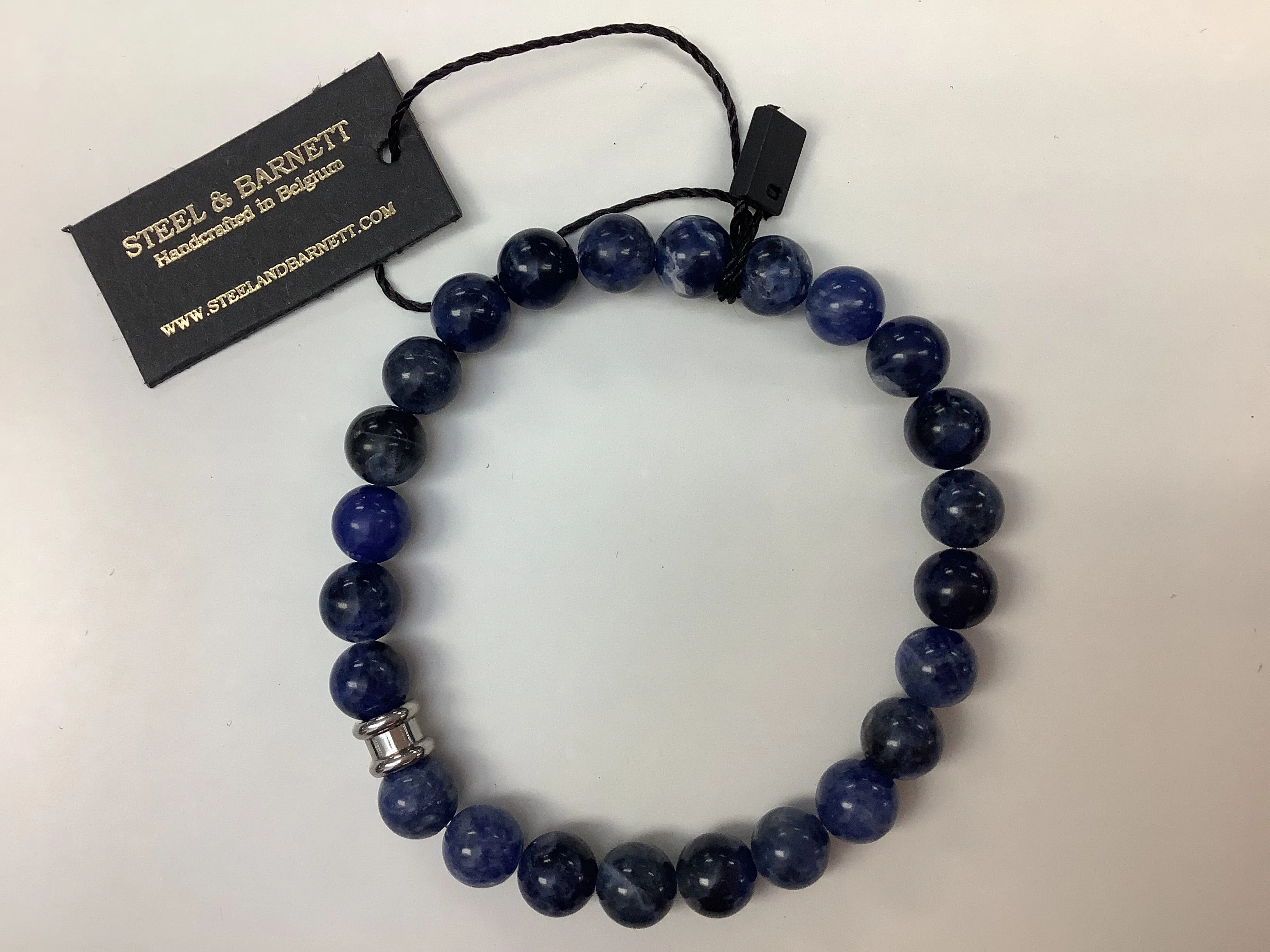Steel & Barnett Stone Bead Bracelet SBB/007 Deep Navy
