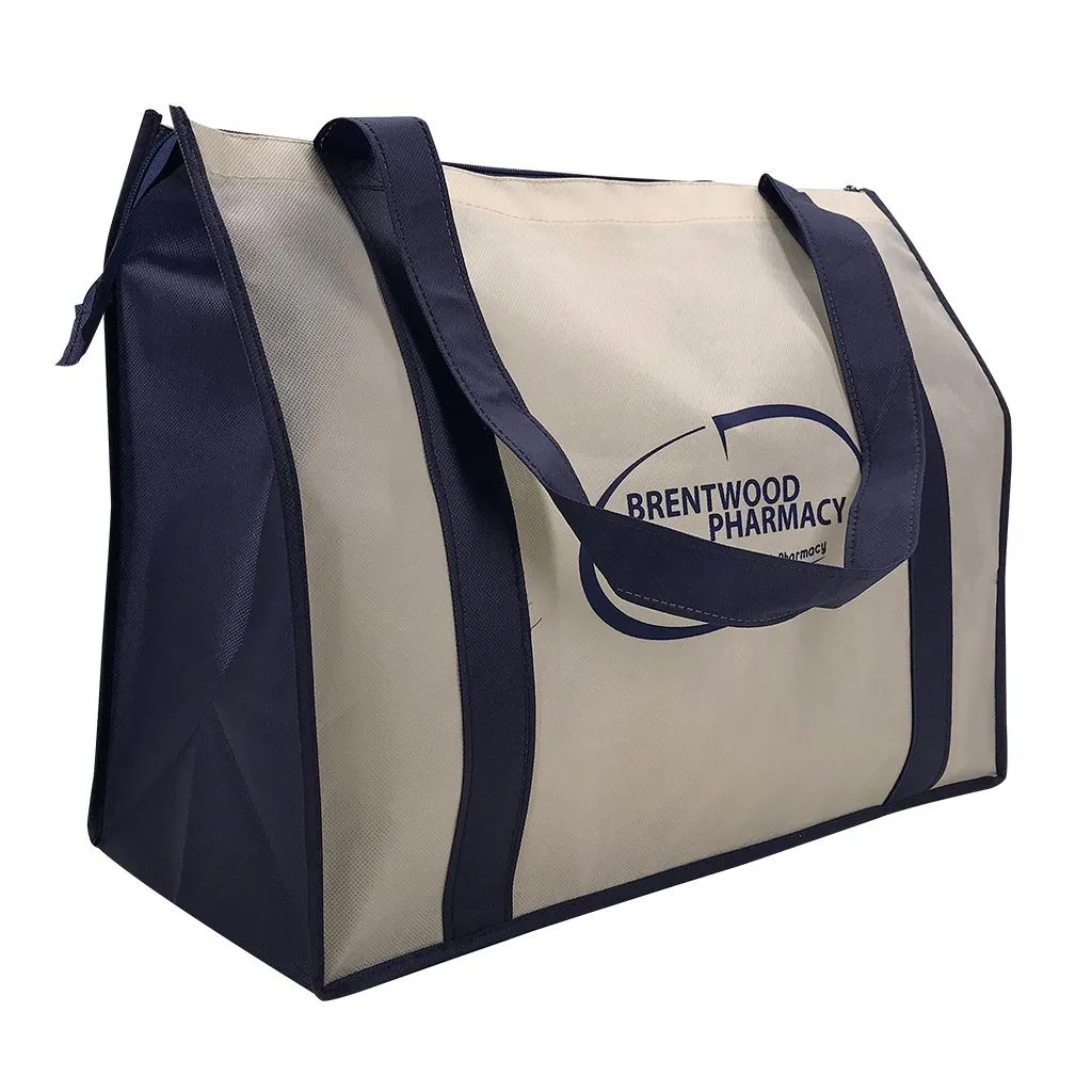 Stock NWPP Large Zipper Shopping Bag(SNB-38D)