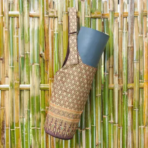 Thai Floral-Motif Yoga Mat Bag - Healthy Life | NOVICA