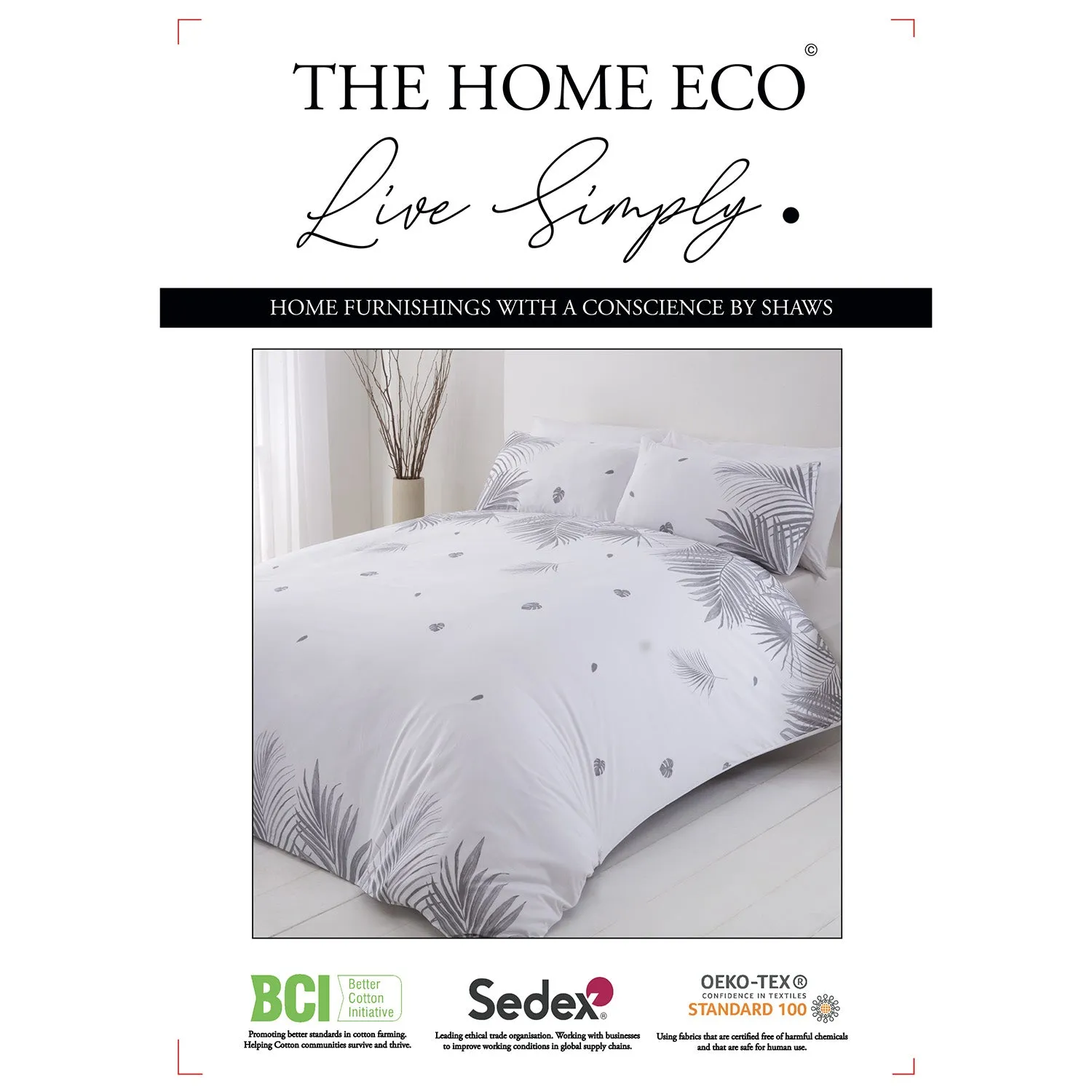 Tropics Duvet Cover Set - Grey