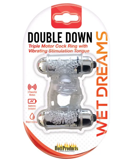 Wet Dreams Double Down Vibrating Cockring W/bullet
